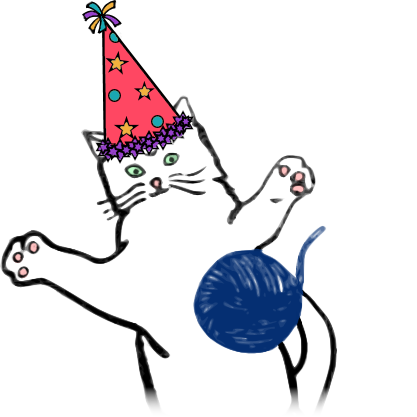 Background cat with a party hat