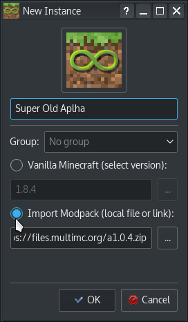 multimc import modpack